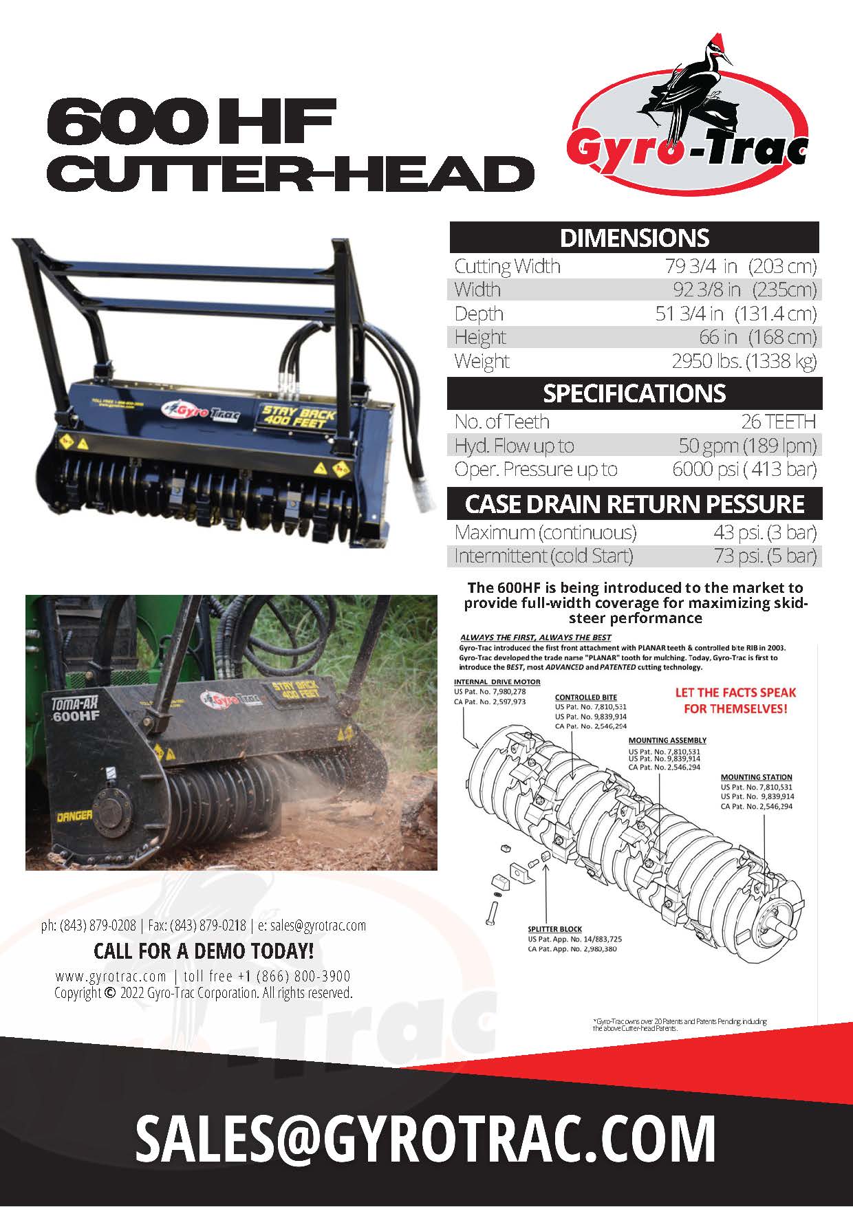 600 HF High Flow Cutter-head