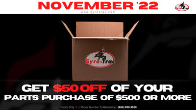 November 2022 Parts Sale - Get $50 Off Your Parts Purchase of $500 or More!